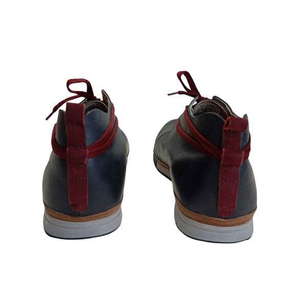 MCNDO Carnaby Shoes Mens Black Leather Size 11 Red Laces Casual Comfort Rubber - Picture 6 of 10